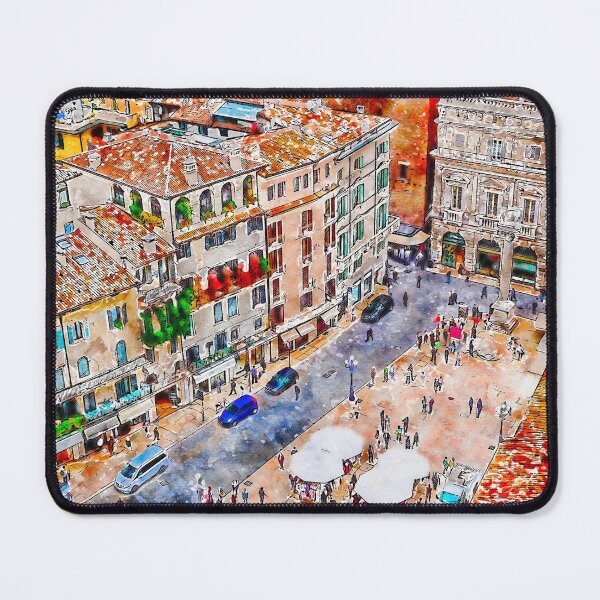 Item preview, Piazza Delle Erbe watercolor art designed and sold by RafaelLima7.