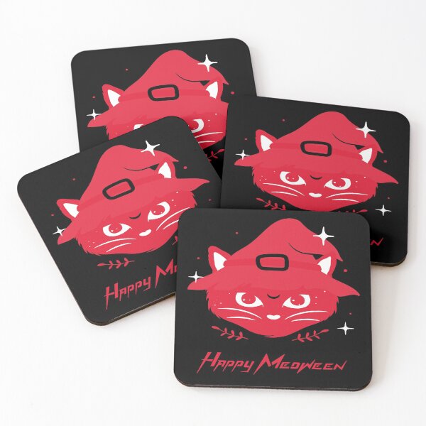 Item preview, Happy Meoween Cat Wearing A Witch Hat Happy Meoween Halloween Perfect on t-shirts To stickers designed and sold by LMcDs.