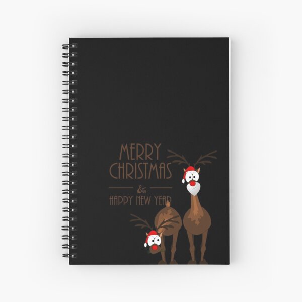 Merry Christmas with reindeer Spiral Notebook