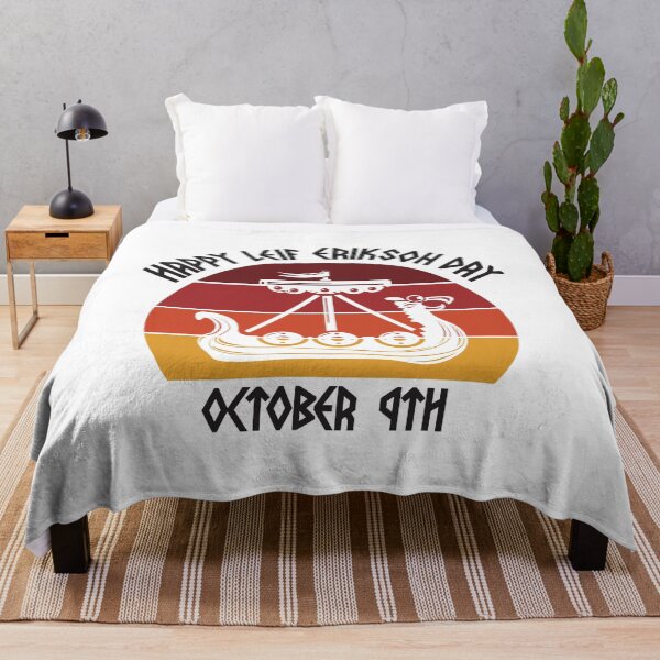 Item preview, Happy Leif Erikson Day Vikings Sunset designed and sold by RoguePixel.