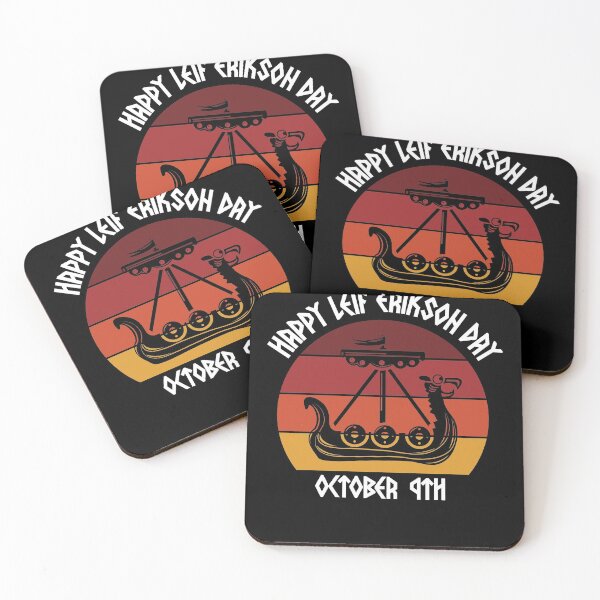 Item preview, Happy Leif Erikson Day Vikings Sunset designed and sold by RoguePixel.