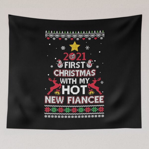 Item preview, 2021 First Christmas With My Hot New Fiancee Sweater designed and sold by cadieuxart.