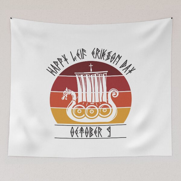 Item preview, Happy Leif Erikson Day Vikings designed and sold by RoguePixel.