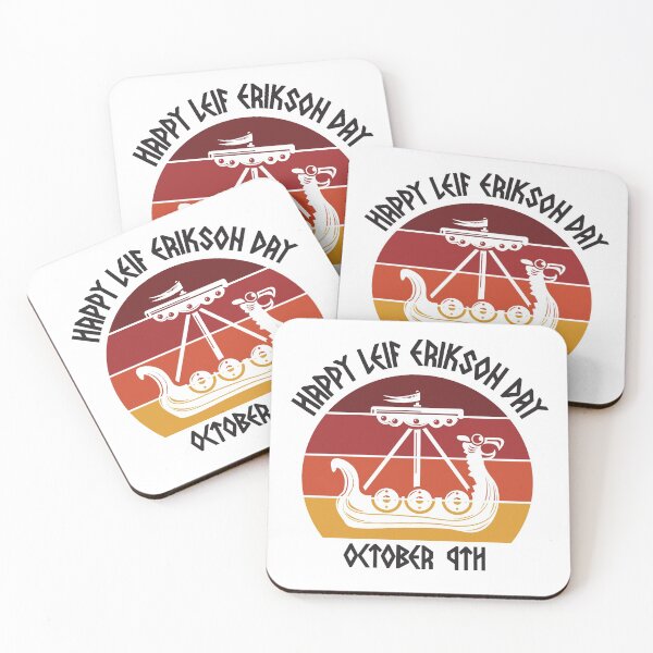 Item preview, Happy Leif Erikson Day Vikings Sunset designed and sold by RoguePixel.