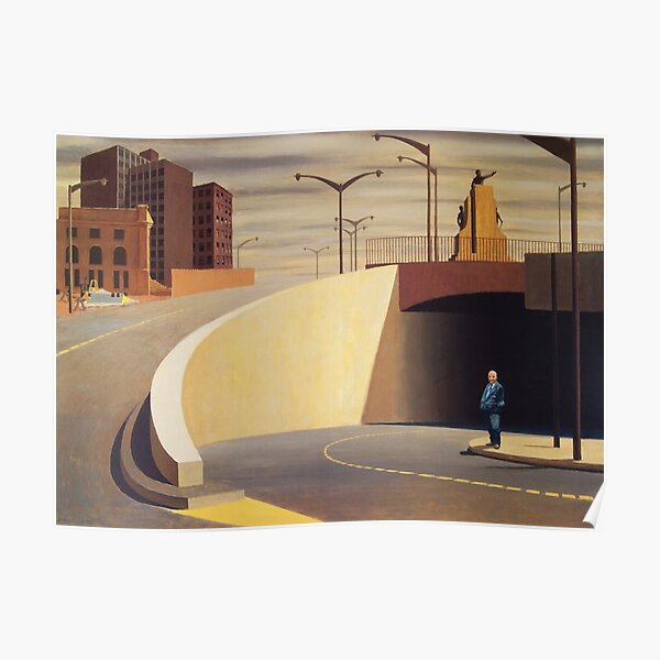Jeffrey Smart - 'Cahill Expressway' (1962) oil on plywood. High quality print of the original painting. Poster
