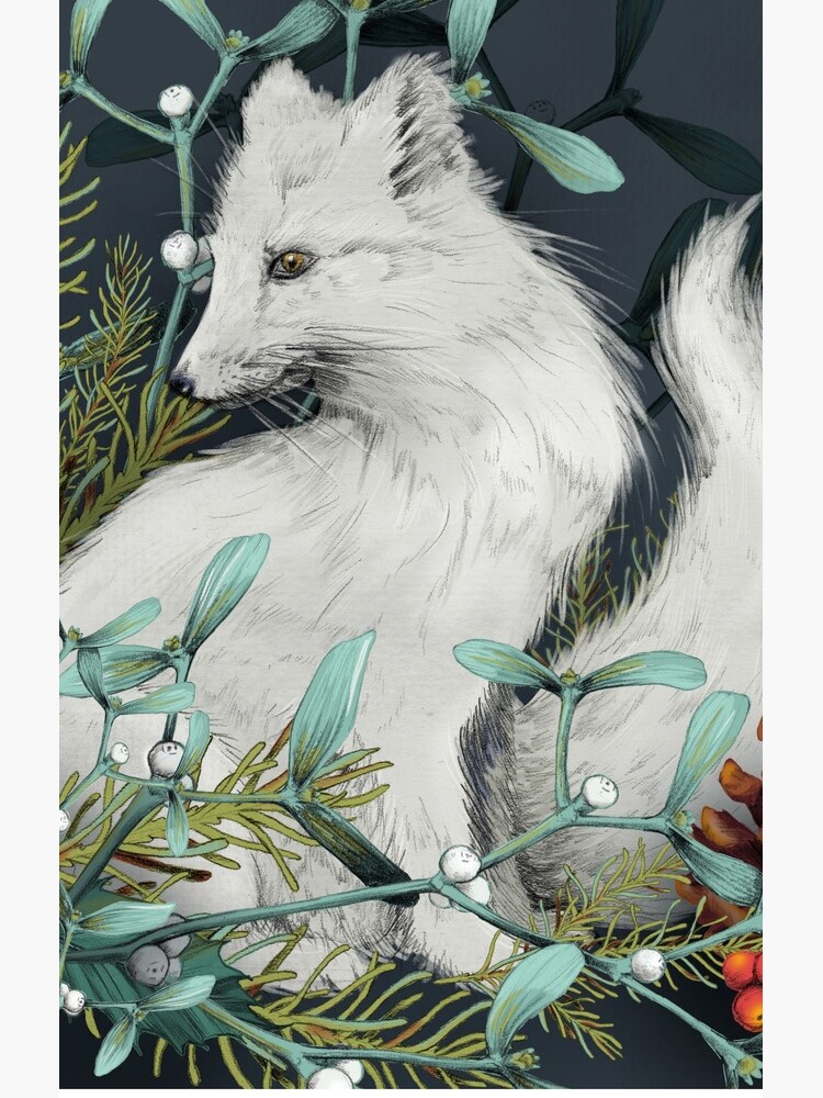 Arctic Fox Holiday Portrait by lascarlatte