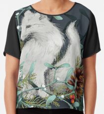 Arctic Fox Holiday Portrait Chiffon Top