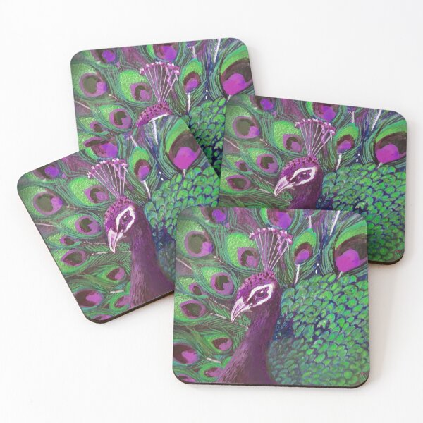 Item preview, Purple & Green Peacock Love designed and sold by Nicola Morgan.