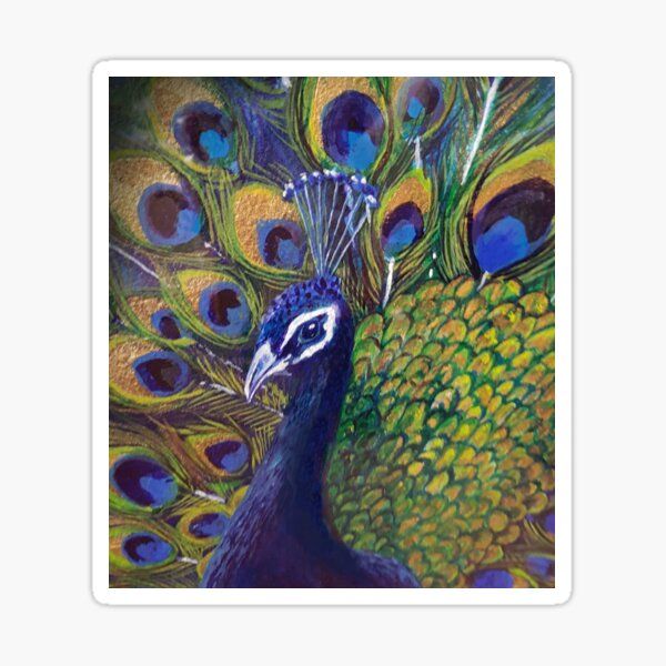 Item preview, Blue & Gold Peacock Love Design designed and sold by Nicola Morgan.