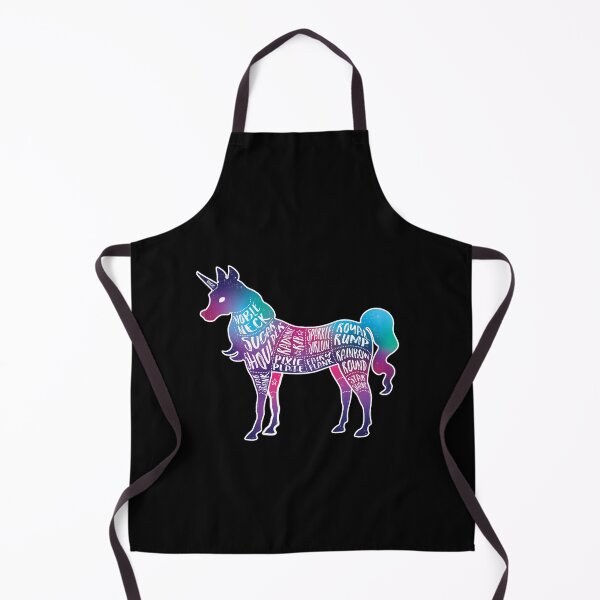 Artikelvorschau, Galaxy Unicorn on Black - Fantasy Butcher Cuts of Meat entworfen und verkauft von AliceQuinn.