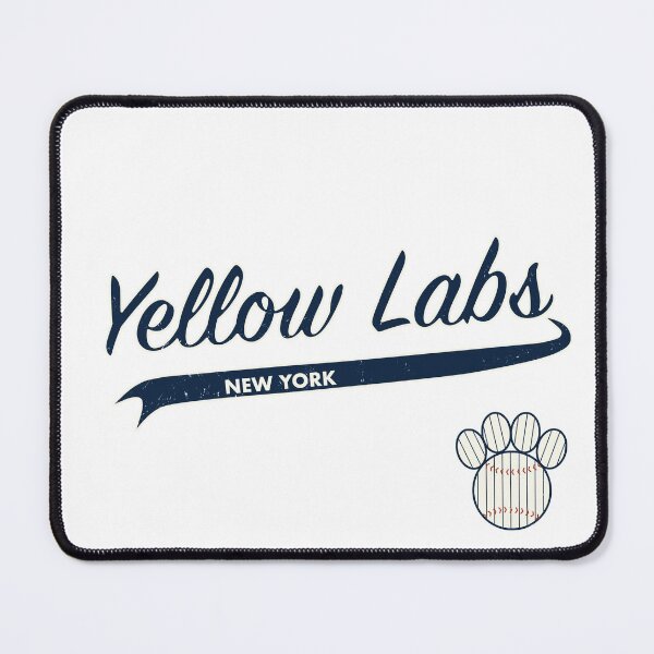 Item preview, Yellow Lab NEW YORK Baseball Script designed and sold by 8PawsStudio.