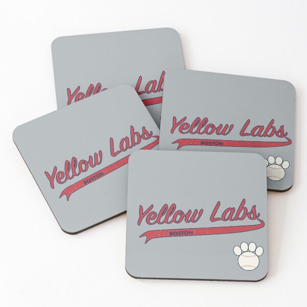 Item preview, Yellow Lab BOSTON Baseball Script designed and sold by 8PawsStudio.