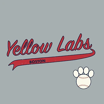 Artwork thumbnail, Yellow Lab BOSTON Baseball Script by 8PawsStudio