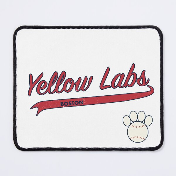 Item preview, Yellow Lab BOSTON Baseball Script designed and sold by 8PawsStudio.