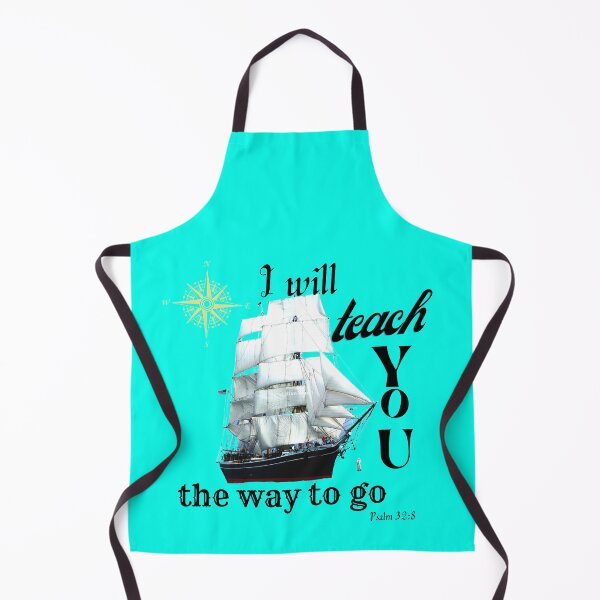 Item preview, Psalm 32:8 I Will Teach You the Way to Go Merchandise in Dark Yellow Gold on Aquamarine Blue (Excluding T-shirts) designed and sold by oorwinning.