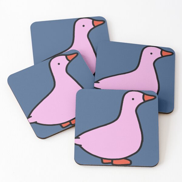 Item preview,  Cute pink goose on a blue background designed and sold by OneginaEvgenia.