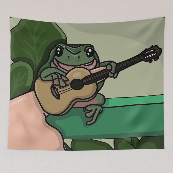 Item preview, Cute frog plays the guitar designed and sold by OneginaEvgenia.