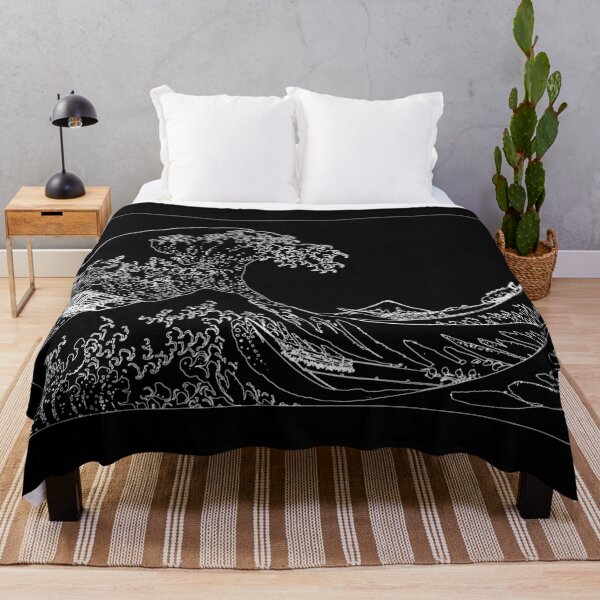 Item preview, Great Wave Outline Black and White designed and sold by ind3finite.