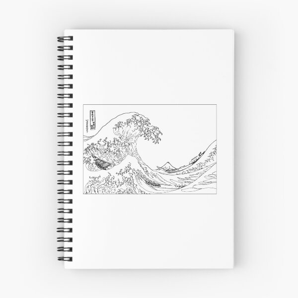 Item preview, Great Wave Outline Black and White designed and sold by ind3finite.