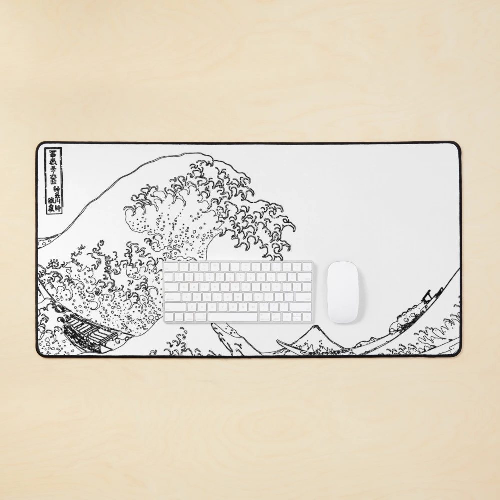 Morain Tapis de Souris de Jeu avec Impression Artistique Peinture Hokusai  la Grande Vague Tapis de Souris rectangulaire en Caoutchouc antidérapant