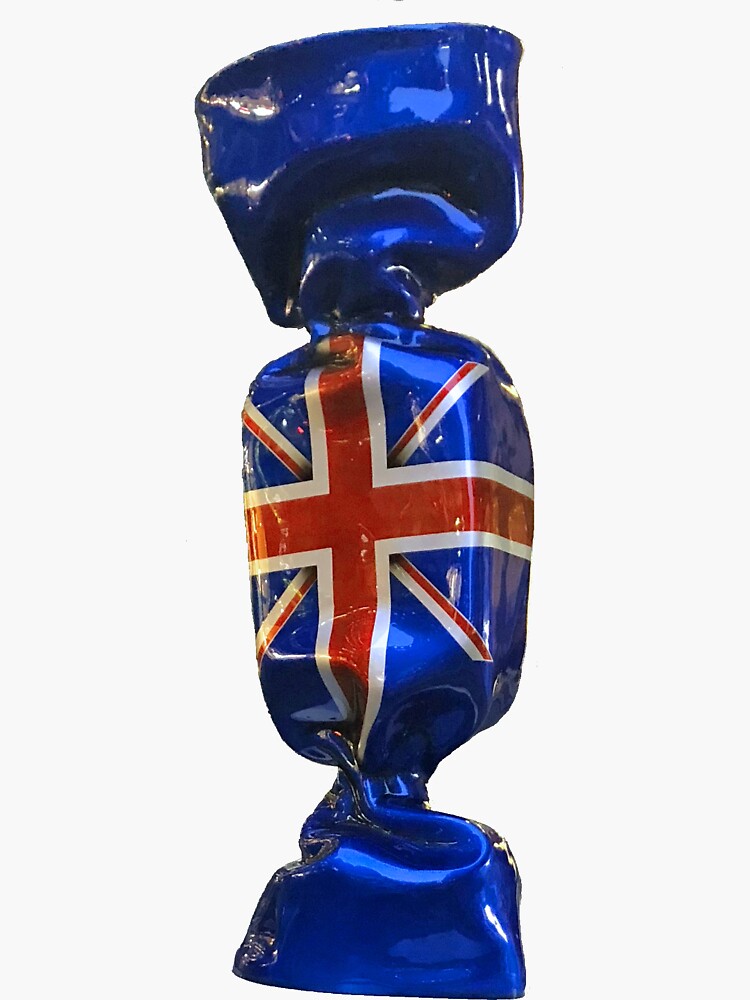 "Union Jack Candy" Sticker by lilgoodi Redbubble