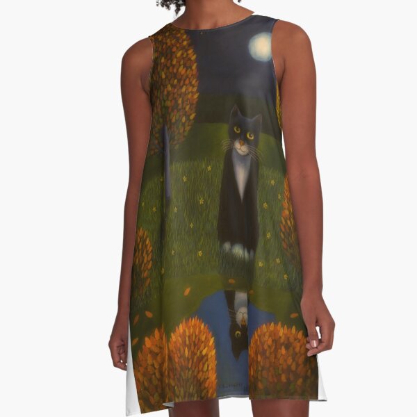 The cat and the moon A-Line Dress