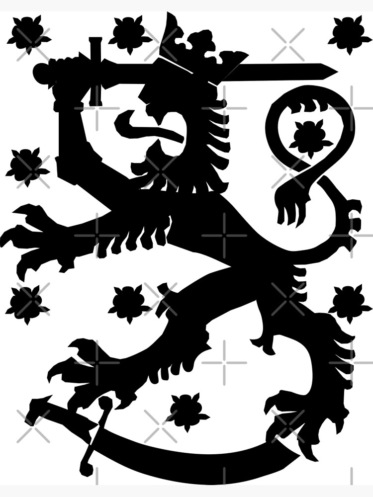 "Finland Lion symbol silhouette" Poster by esqapevelocity Redbubble
