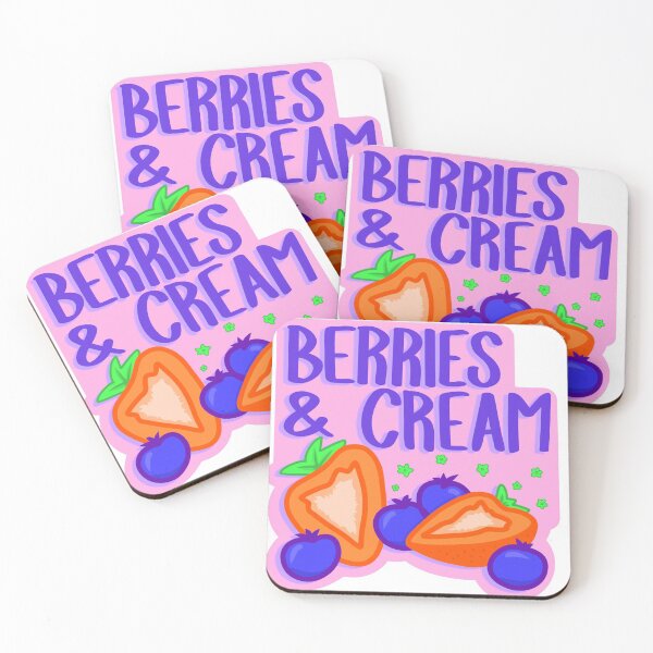 Item preview, Berries and Cream Sticker designed and sold by pinkbunnyart.
