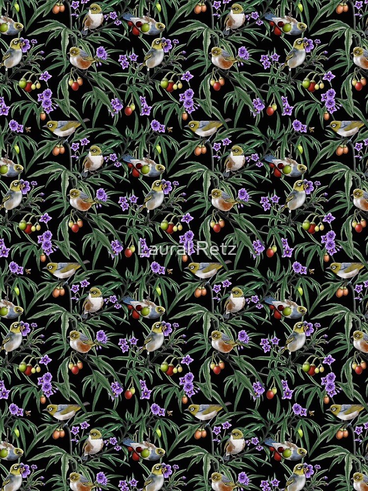 Thumbnail 4 of 4, A-Line Dress, Silver Eye in Kangaroo Apple Repeated Pattern by Australian artist Laural Retz designed and sold by lauralretz.