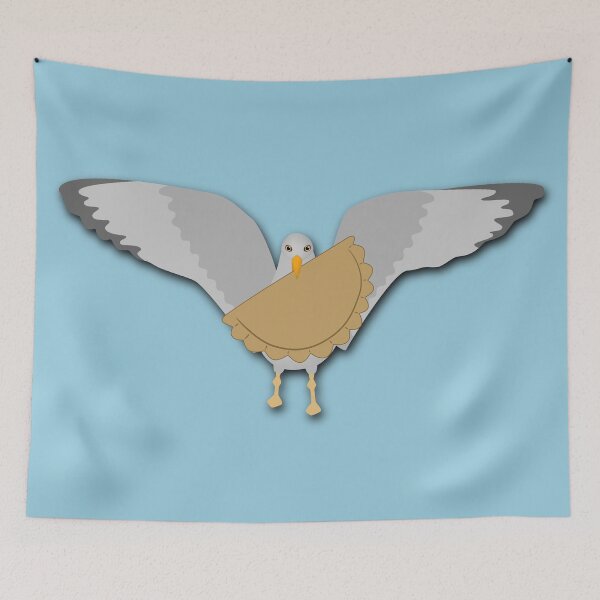 Item preview, Seagull Stealing Cornish Pasty Front Facing designed and sold by cashewdays.