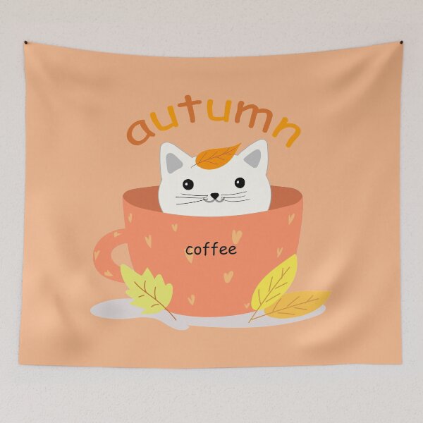 Item preview, Autumn Coffee Cat designed and sold by LashCreations.