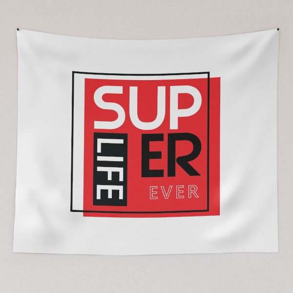 Item preview, Super life ever - boxed text design designed and sold by cruzzcreation.
