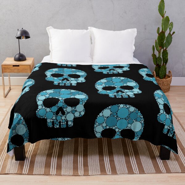 Item preview, International Dot Day | Ocean Sky Blue Polka Dot Skull designed and sold by GravitiTees.
