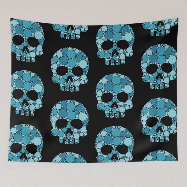 Item preview, International Dot Day | Ocean Sky Blue Polka Dot Skull designed and sold by GravitiTees.