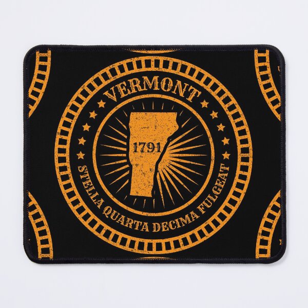 Item preview, Vermont - VT Map Badge Motto Flag Slogan Stella Quarta Decima Fulgeat - US May the 14th star shine bright designed and sold by Ranggasme.