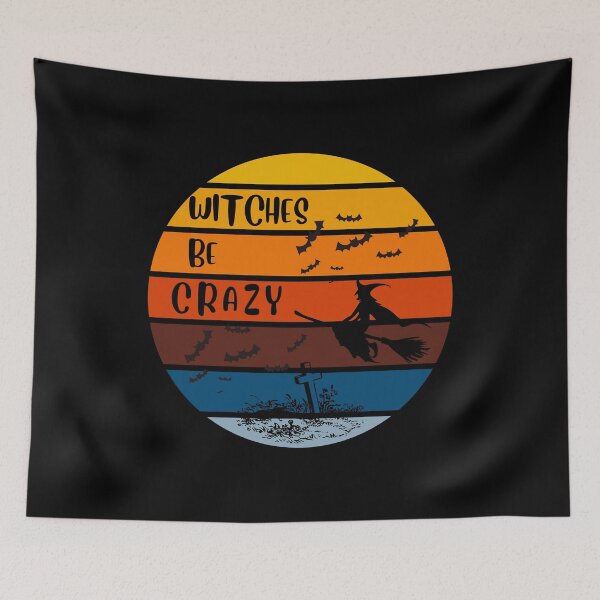 Item preview, Womens Witches Be Crazy Ride Broomstick Party Halloween Gift - Retro Sunset Background designed and sold by DKA-2ndBoy.
