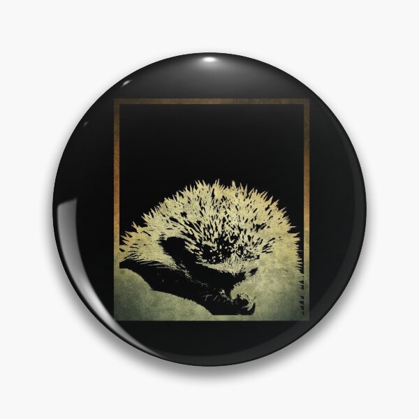 Item preview, IGEL in a rectangle // Ink Design // Gold designed and sold by ONLY-E-DE.