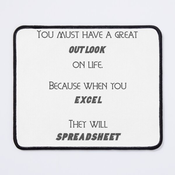 Item preview, Outlook, Excel and Spreadsheet designed and sold by QuirkyQuoteMakr.