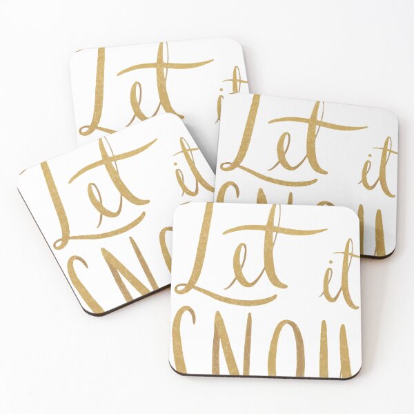 Item preview, let it snow golden design text designed and sold by Anvin Peeter.