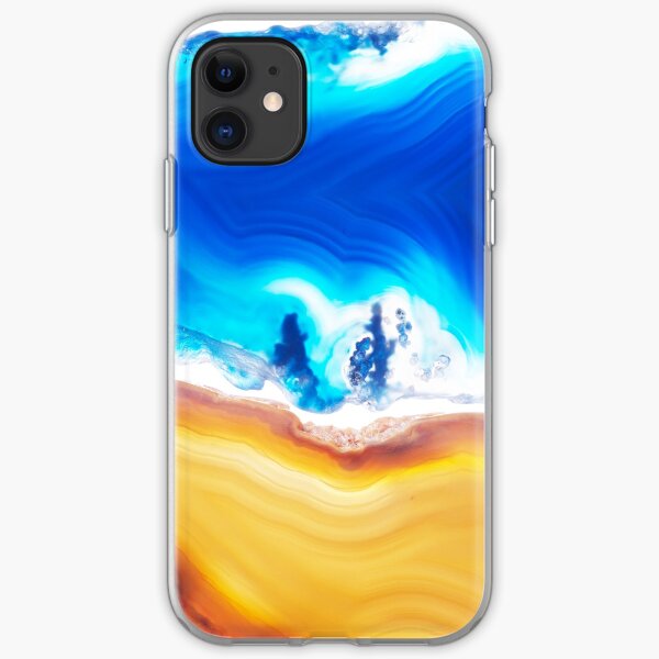 Gemstones in blue and yellow iPhone Soft Case