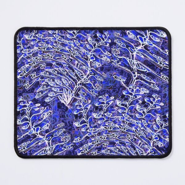 Item preview, frosty patterns, blue flowers, endless pattern, herbs in winter aurelia, winter twilight, minimalism, linear pattern, white on blue designed and sold by Maria Mihailova.