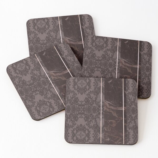 Item preview, Chic Pastel Burgundy Red Rosegold Geometric Floral Lace and Marble Pattern  designed and sold by LaceySkies.