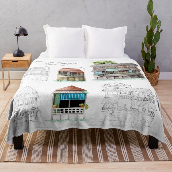 Item preview, Houses in Bangkok, Thailand designed and sold by adeillustrator.