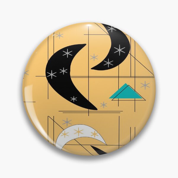 Item preview, Atomic Boomerangs and Stars Yellow Black designed and sold by gailg1957.