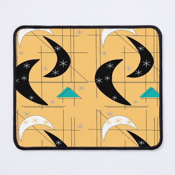 Item preview, Atomic Boomerangs and Stars Yellow Black designed and sold by gailg1957.