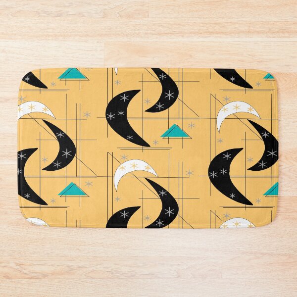 Item preview, Atomic Boomerangs and Stars Yellow Black designed and sold by gailg1957.