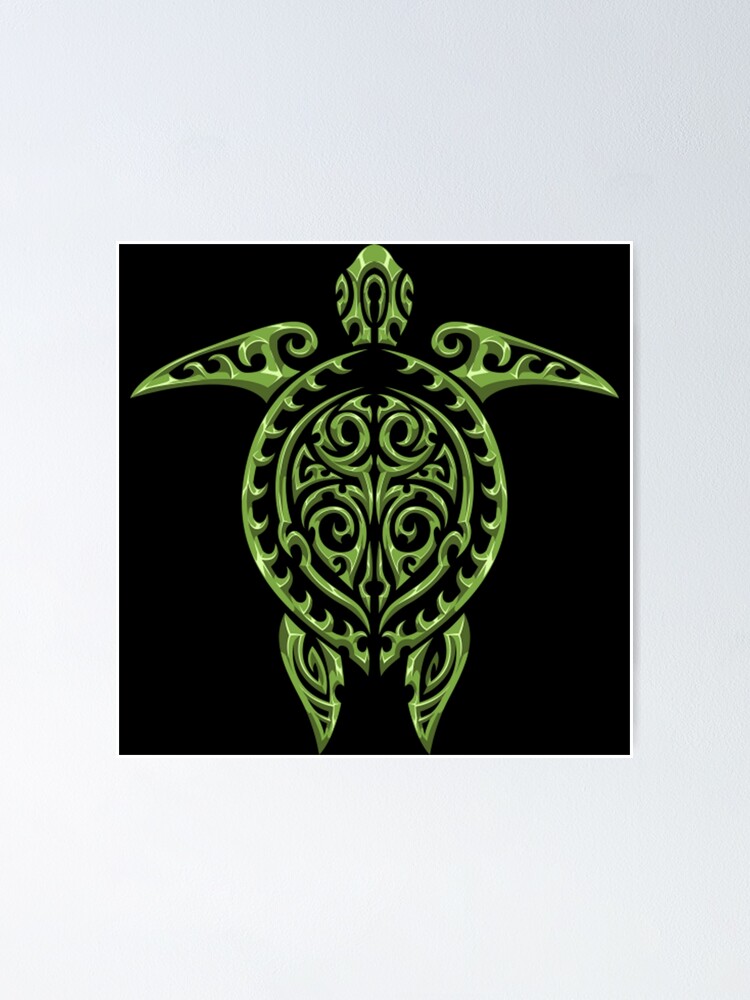 Maori Turtle Tribal Diving Sea Animals Poster for Sale by