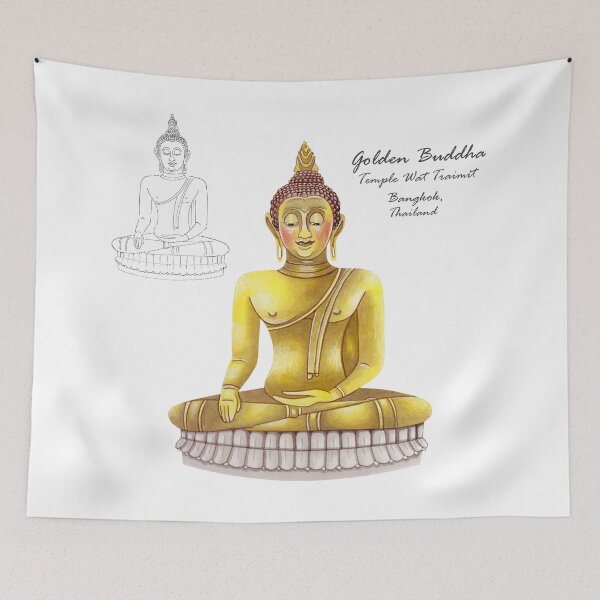 Item preview, Golden Buddha, Wat Traimit temple (Bangkok, Thailand) designed and sold by adeillustrator.