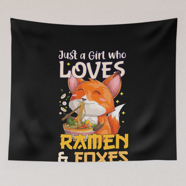 Item preview, Love Ramen Japanese Noodles cute Kawaii Anime Fox girl designed and sold by PandoraDeluxeLx.