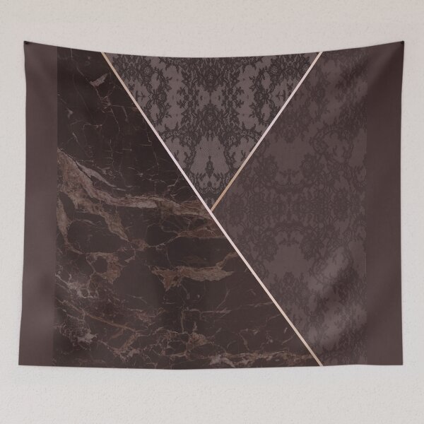 Item preview, Chic Pastel Burgundy Red Rosegold Geometric Floral Lace and Marble Pattern  designed and sold by LaceySkies.